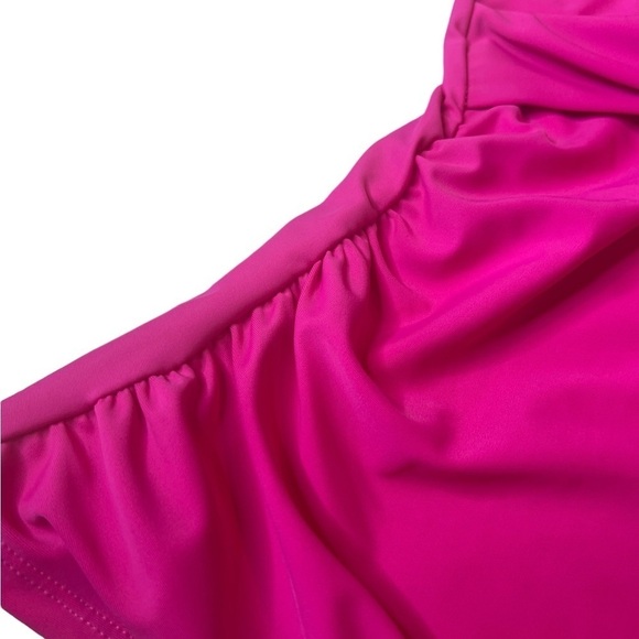 Hot Pink Twist-Front Tankini Swim Top Adjustable Straps Womens Size 12 NEW - Picture 3 of 10